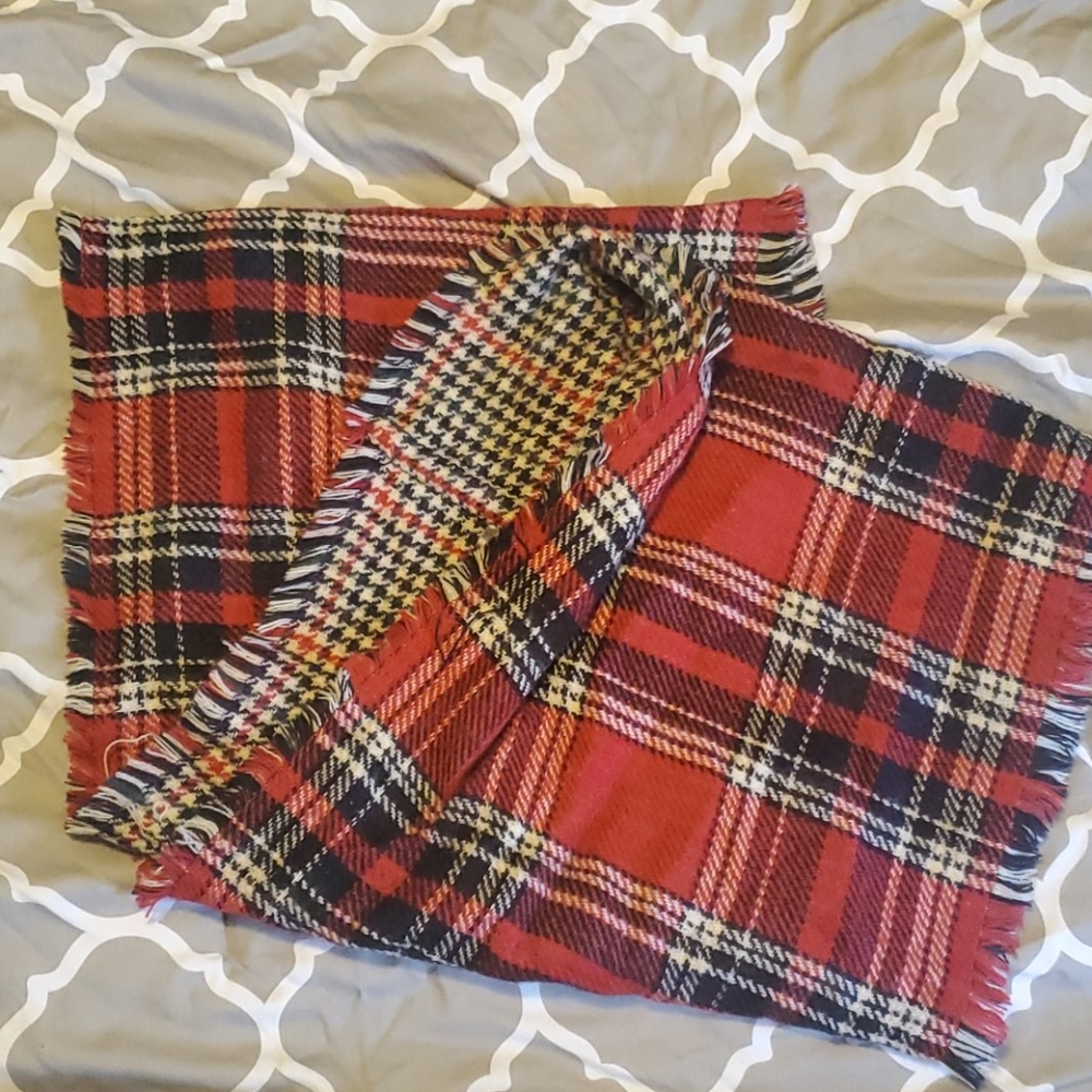 Red Plaid Infinity Scarf